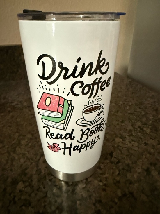Other - Drink Coffee Read Books Happy White Travel Tumbler